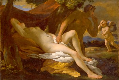 Either Jupiter and Antiope or Venus and Satyr by Nicolas Poussin